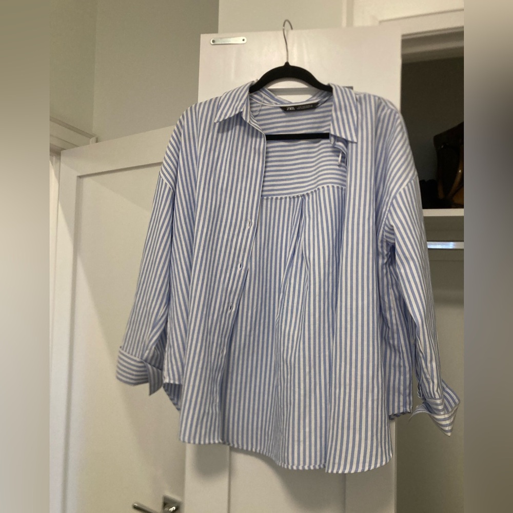 Zara Pinstripe Button Down